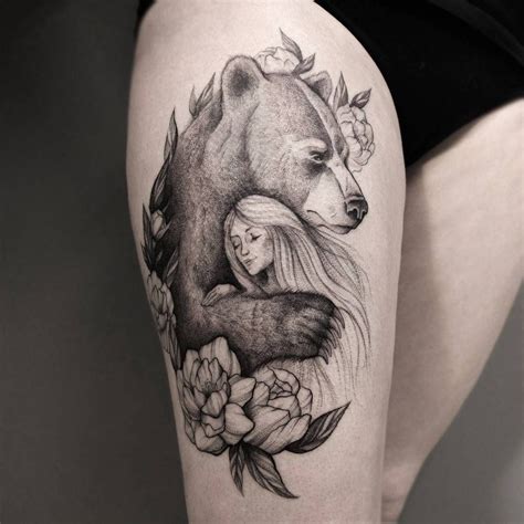 big bear tattoo|women bear tattoo.